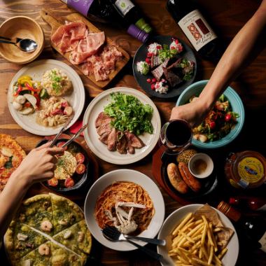 【プレミアムコース】180分飲み放題！30種から選べる名物ピザ＆生ハム盛合せなど全14品★4500円