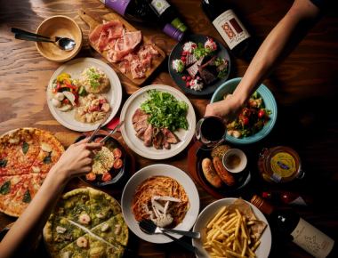 【プレミアムコース】180分飲み放題!30種から選べる名物ピザ&生ハム盛合せなど全14品★4500円