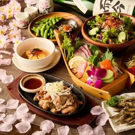 【12周年記念感謝3h生ビール付飲放題】鮮魚と海鮮料理『千本桜コース』5500円⇒4500円