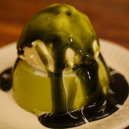 Matcha pudding affogato