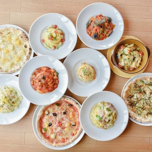 出来立てあつあつのピッツァ・パスタの時間無制限食べ放題♪♪大人2618円~、小学生1309円~、幼児は無料