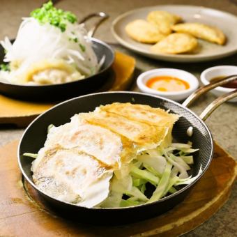 【日-木曜日限定セット★120分飲み放題付!】選べる人気焼き餃子3種＆逸品全8品4000円