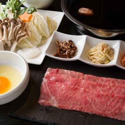 最好的佐賀牛肉涮涮鍋或壽喜燒鍋套餐5800日元〜