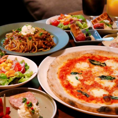 [Great value lunch course] 5 dishes including salad, margherita, one type of pasta, and dessert for 2,000 yen (tax included)