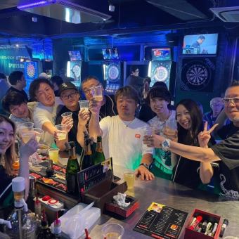 宴会に！ダーツ、ハイポン遊び放題！テキーラも含む飲み放題！フード付きパーティープラン