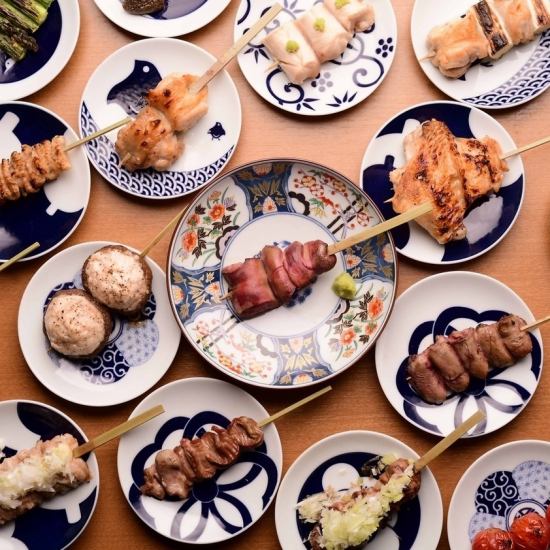 Enjoy a banquet with carefully selected yakitori in a stylish restaurant! Great value for money yakitori starts at 187 yen (tax included) per piece