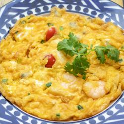 シーフードのオムレツ