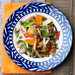 ソフトシェルクラブ（蟹）の黒胡椒炒め