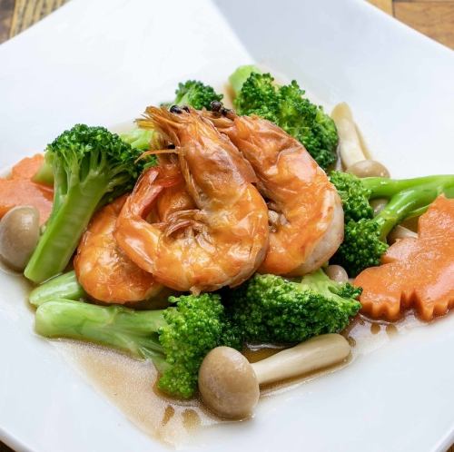 海老とブロッコリーの炒め