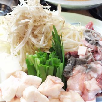 【お刺身3種付】グレードアップ炭火焼き串×もつ鍋コース11品5500円