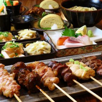 ★お一人様一品でご提供【2H飲み放題付♪オリーブ地鶏炭火串焼き堪能コース】15品5500円