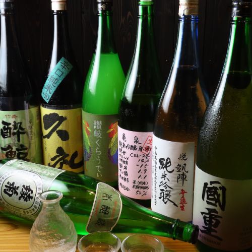 香川の地酒、凱陣、国重や焼酎など酒類もこだわってます