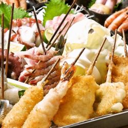 最高級ラードで揚げる自慢の串カツ！