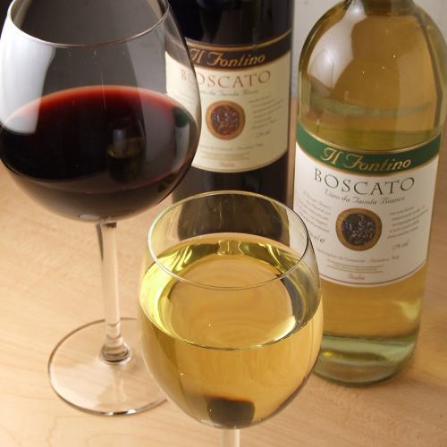 VINOのロゴ入り赤白ワイン3800円ボトル☆☆カベルネ・ソーヴィニヨン☆シャルドネ☆