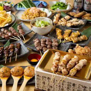【新宿焼き鳥！生ビール込み】鳥園 焼き鳥づくし 全14品+2H飲み放題　4500円