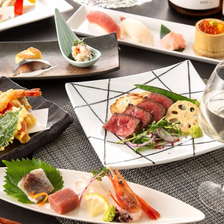 <Until June 4th> {Private room guaranteed} [Four Seasons Kaiseki Course] 7 dishes in total, 2 hours all-you-can-drink included, 6,600 yen ⇒ 6,000 yen (tax included)