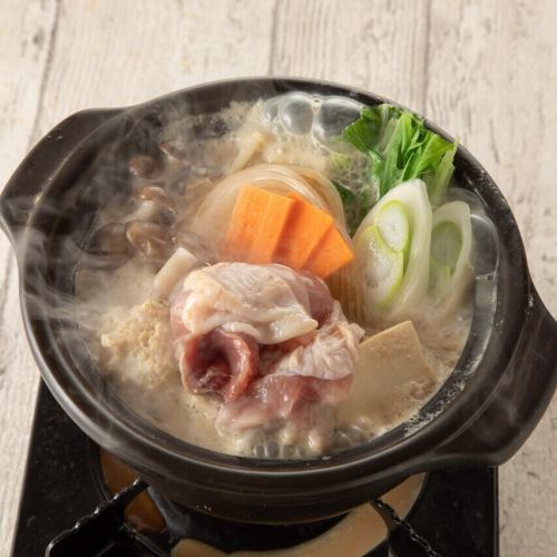 若鶏とつくねの白湯小鍋