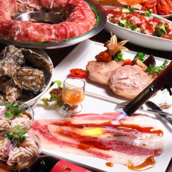 【贅沢宴会コース★】炊きしゃぶ鍋・焼きしゃぶ・海鮮料理など全9品　5500円⇒5000円！
