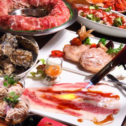 【贅沢宴会コース★】炊きしゃぶ鍋・焼きしゃぶ・海鮮料理など全9品 5500円⇒5000円!