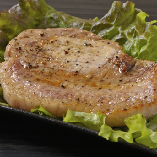 かみこみ豚ロースの厚焼き（山わさび）