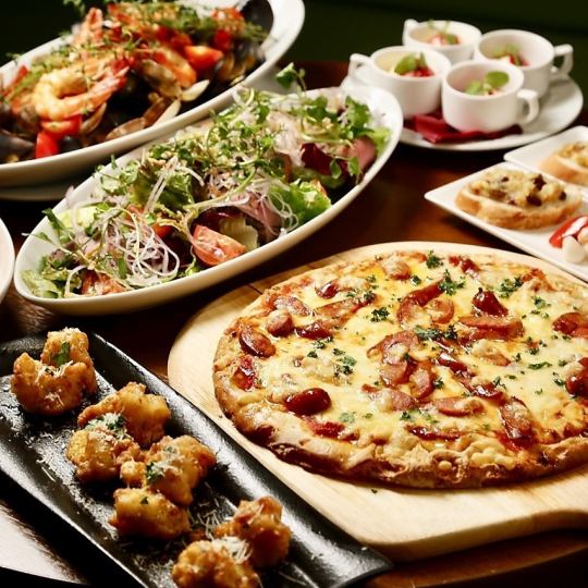 Very popular! Choose your own pizza course ☆ [Full course with 90 minutes of all-you-can-drink for 4,500 yen] Reservations must be made by the day before!