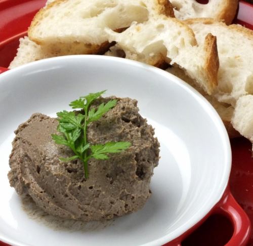 Homemade young rich white liver pate