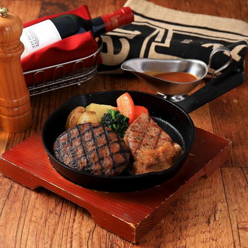 Premium hamburger 180g & pork steak (Japanese sauce)