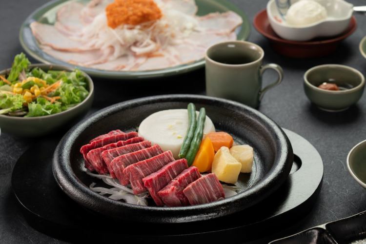 【北海道ブランド牛】サロマ黒牛ヘレステーキコース120g(三田屋本店名物付き)7150円(税込)