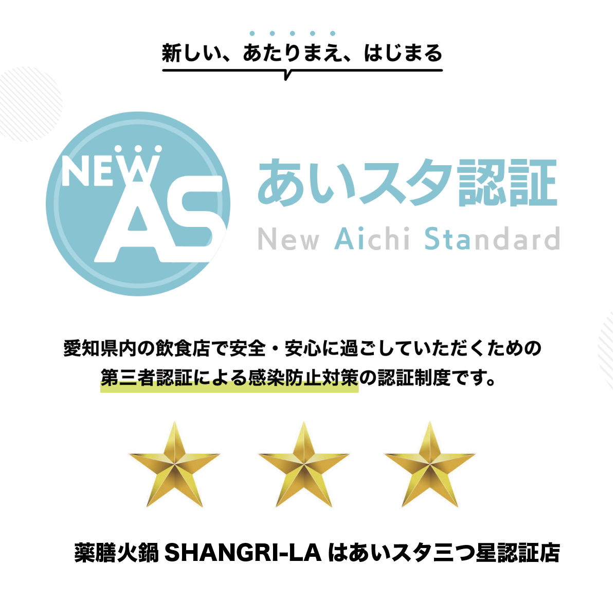 Aista three-star certified store