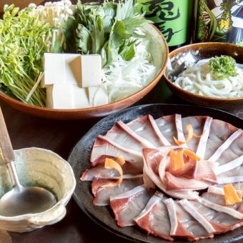 飲み放題2h付き【薬味たっぷり寒鰤しゃぶ＋日替わり逸品宴会コース】税込6000円