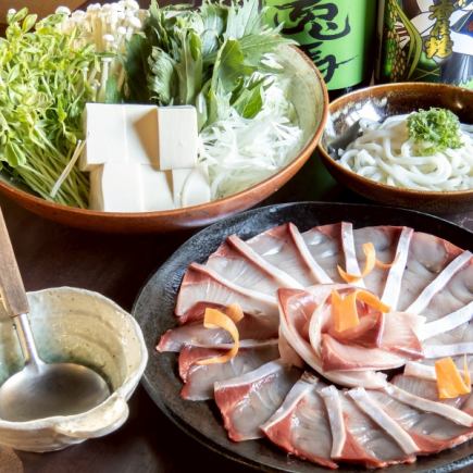 飲み放題2h付き【薬味たっぷり寒鰤しゃぶ＋日替わり逸品宴会コース】税込6000円