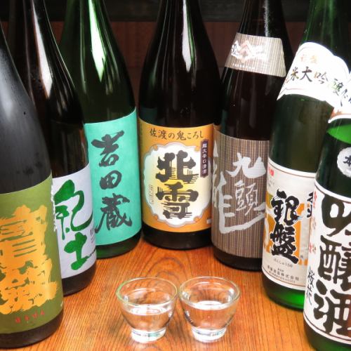 Inside the store lined with fine sake