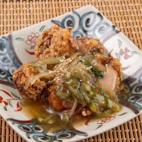 鶏の柚子胡椒あんかけ唐揚げ