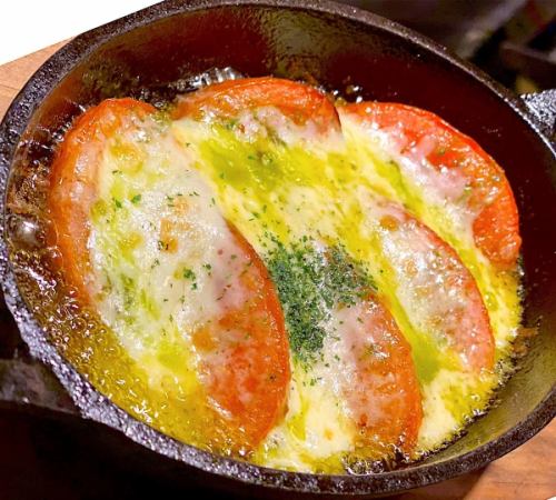 Fresh tomatoes baked in a cheese oven