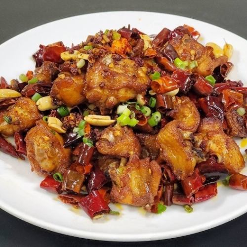 Stir-fried Chicken Wings with Japanese Pepper and Chili Pepper