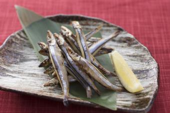 Dried fish of silver-stripe round herring