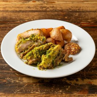 ５時間煮込んだワインポークの香草パン粉焼き