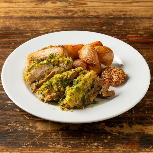５時間煮込んだワインポークの香草パン粉焼き