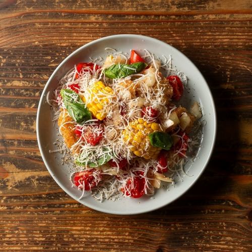 Yoichi wine pork cheese cutlet with summer vegetable salsa sauce