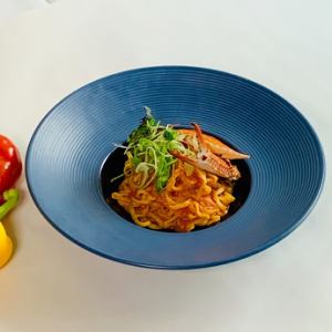 人気No.1渡り蟹のトマトクリーム、タリオリーニ