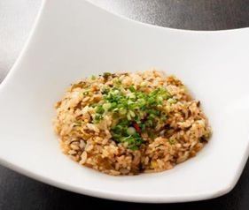 Takana garlic fried rice