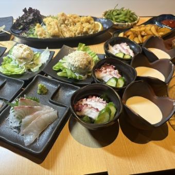 ≪Assorted sashimi etc≫ 10 dishes + 120 minutes [all-you-can-drink] ⇒ 4500 yen