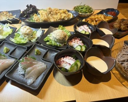 ≪Assorted sashimi etc≫ 10 dishes + 120 minutes [all-you-can-drink] ⇒ 4500 yen