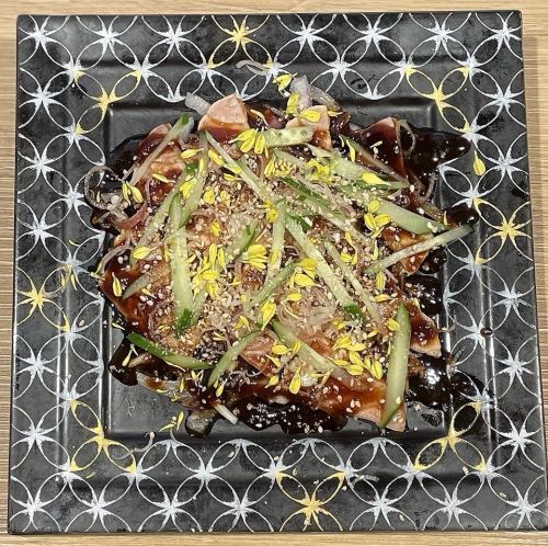 サーモンのたたき和風みそカルパッチョ