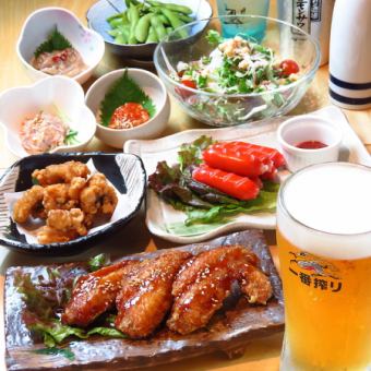 【にせんべろプラン】★生ビール付き+500円《昼飲みでも利用可!》選べる料理３品付き!