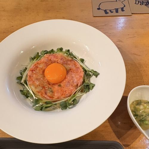 韓国海苔でネギトロキムチユッケ