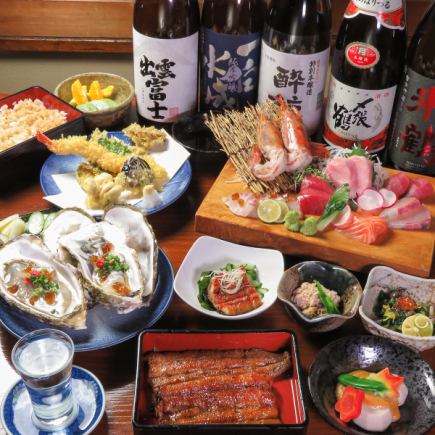 [Unatama Standard Course] Enjoy eel, sashimi, and tempura in a total of 8 dishes for 5,500 yen (tax included)