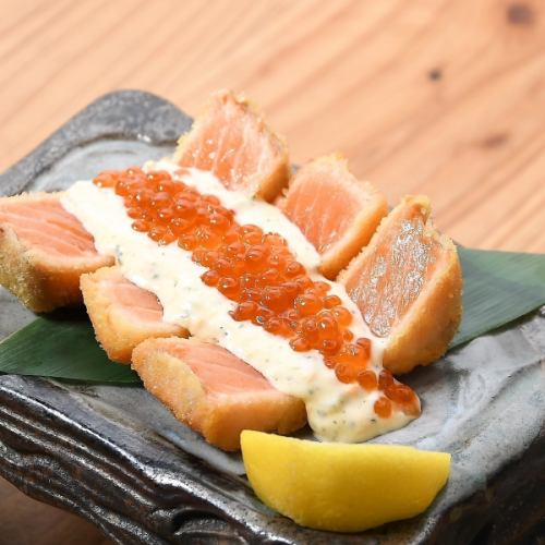 サーモンの親子レアカツ