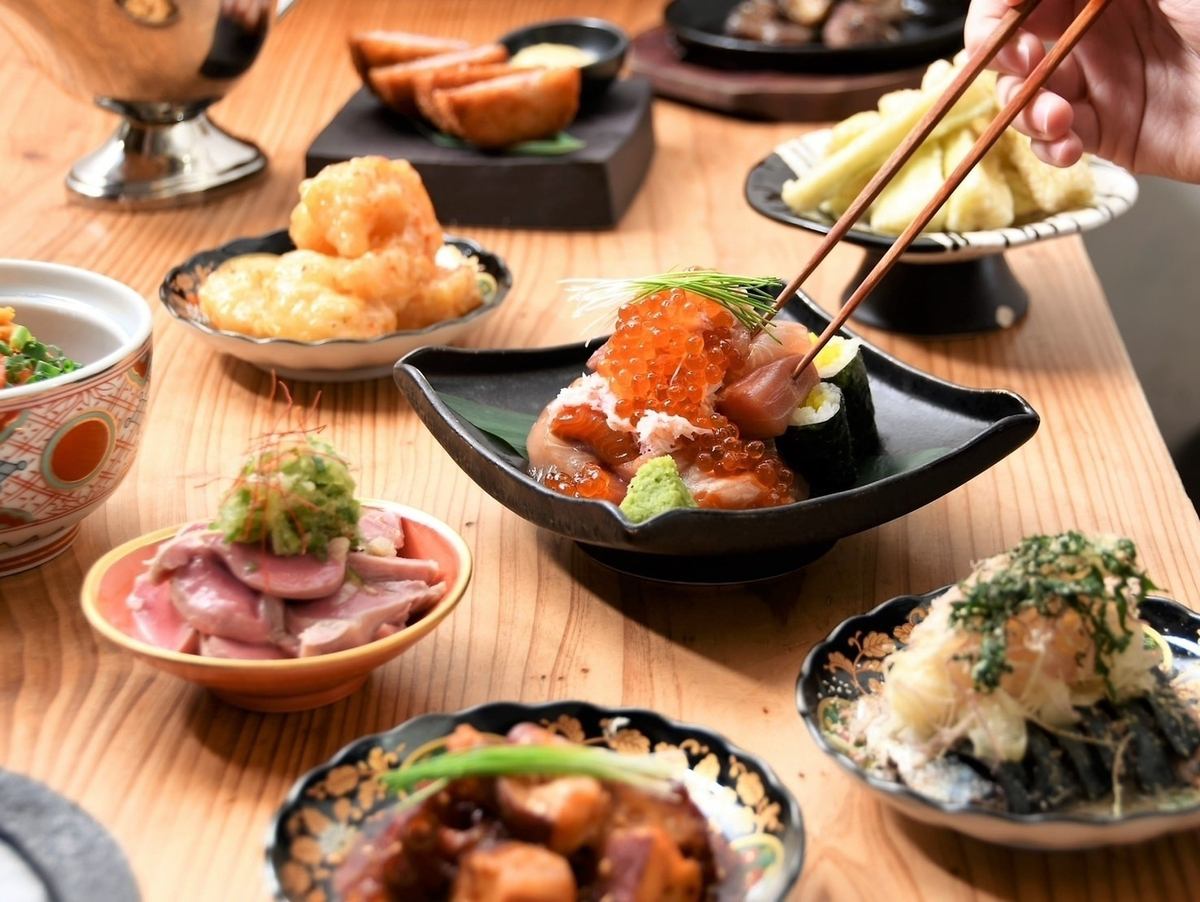 宴会にピッタリ120分飲み放題付き贅沢三昧コース6000円