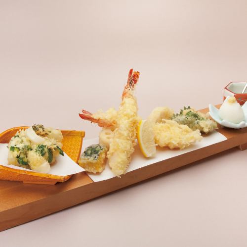 Assortment of five kinds of seasonal tempura